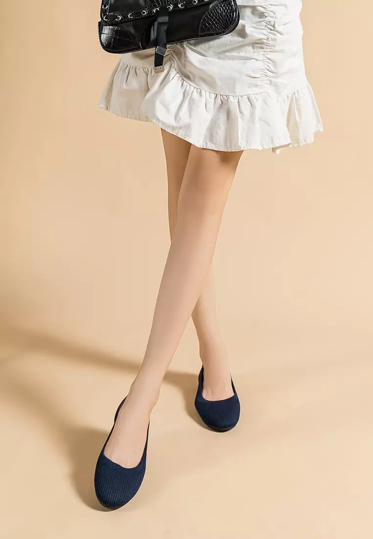 Round-toe Fly Knit‌ Flat Shoes TJ-Y2