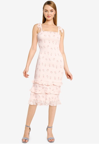 Smocked midi dress abercrombie clearance