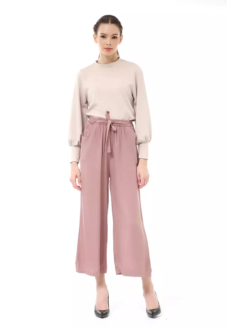 Stella Celana Panjang Casual Wanita Kulot Loose Pants Homewear Material Rayon ORIGINAL - Deep Milo