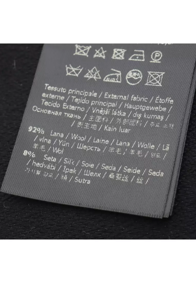 Pre-Loved Fendi FF pattern Scarf wool silk gray black