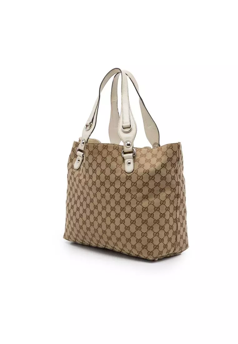 Pre-Loved Gucci Gg Canvas Icon Bit Tote