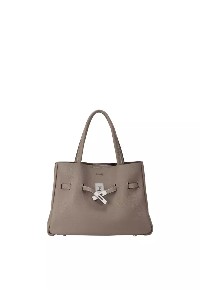 SAOIRSE Soft Structural Belt Tote Bag - Elephant Grey