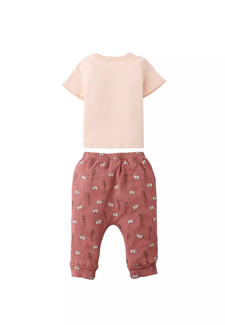Baby Orianna Bunny Embroidered Top & Drawstring Pants