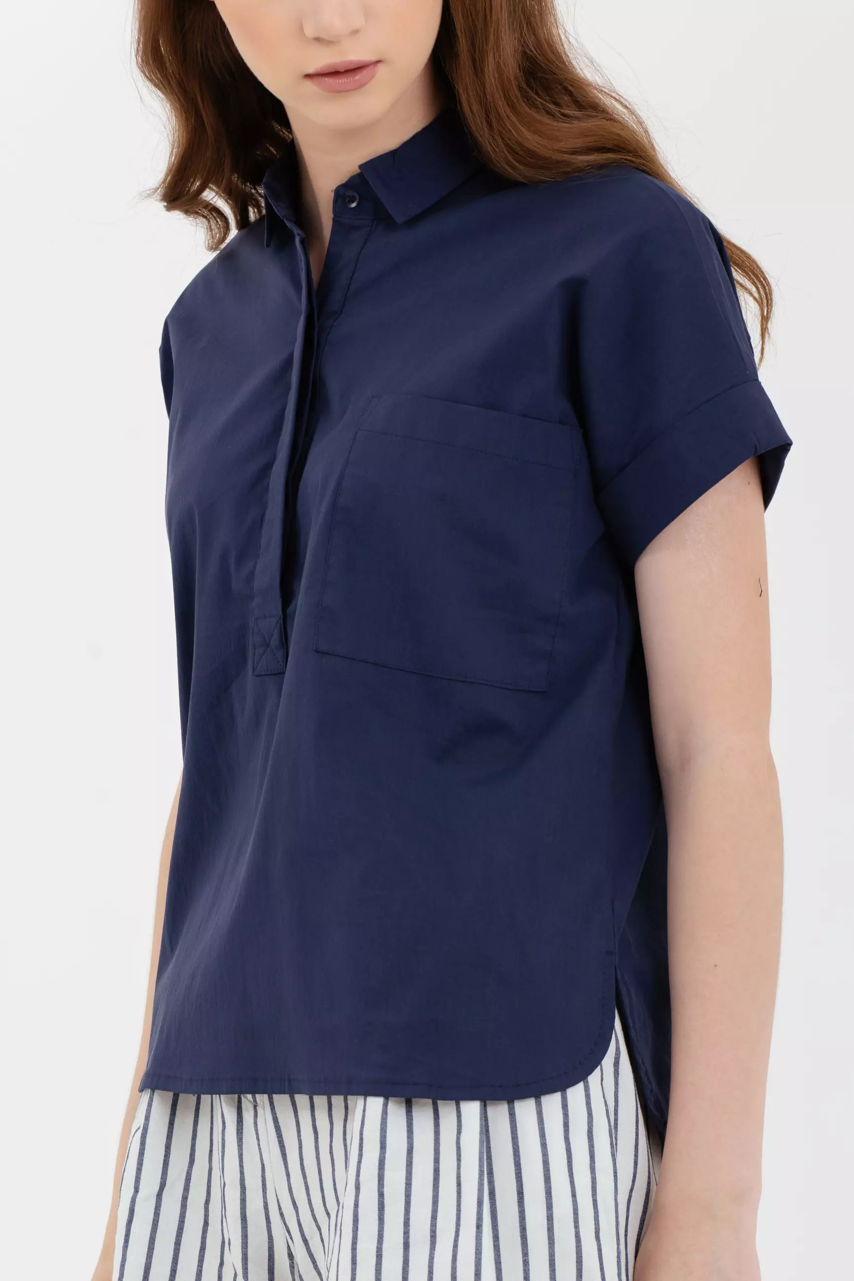 Kemeja Wanita Alaia Navy