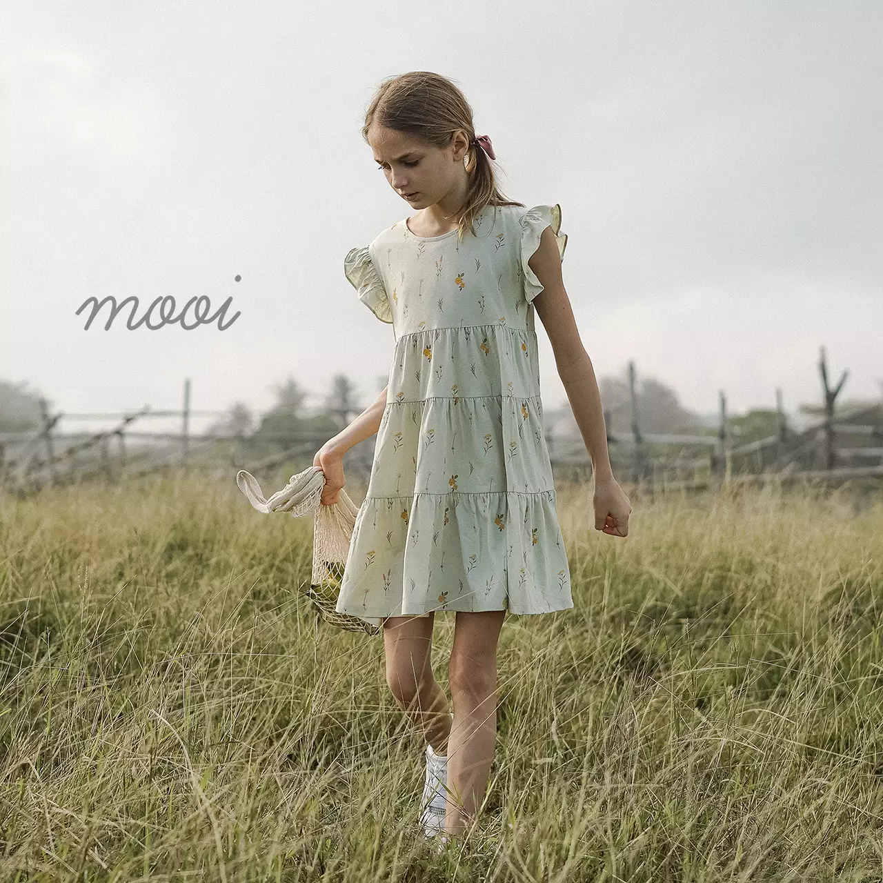 Mooi Dress Anak Perempuan Emily Ruffle Dress V1 - Lily White