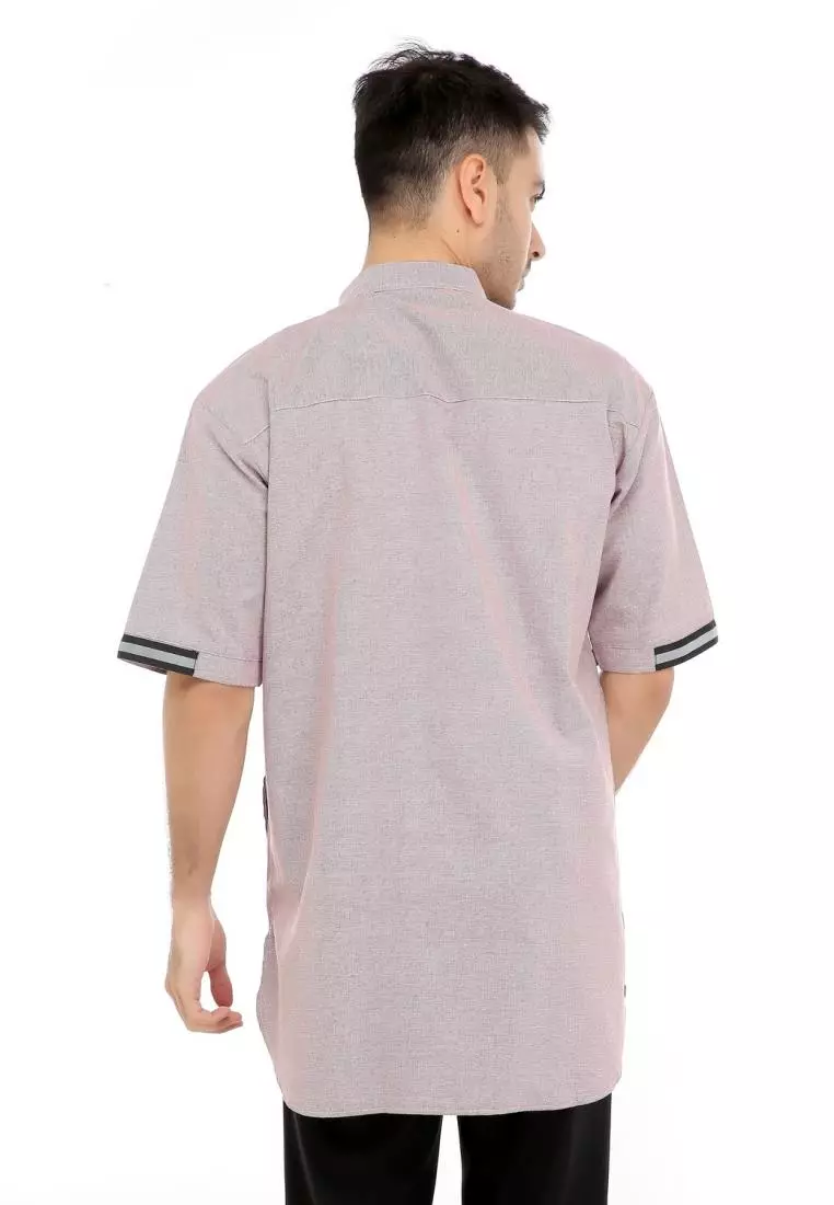 Baju Koko Gamis Muslim Pria Syakil - Pink
