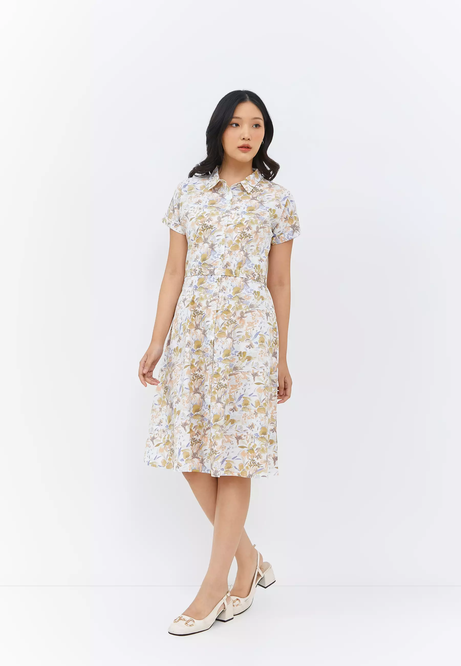 Martha Flower White  Dress (G.43101)