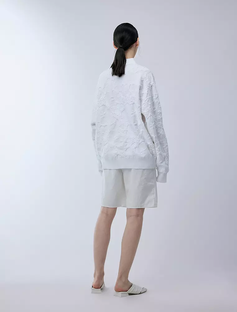 Poplin Straight-Leg Refined Minimalist Commuter Mid-Length Pants