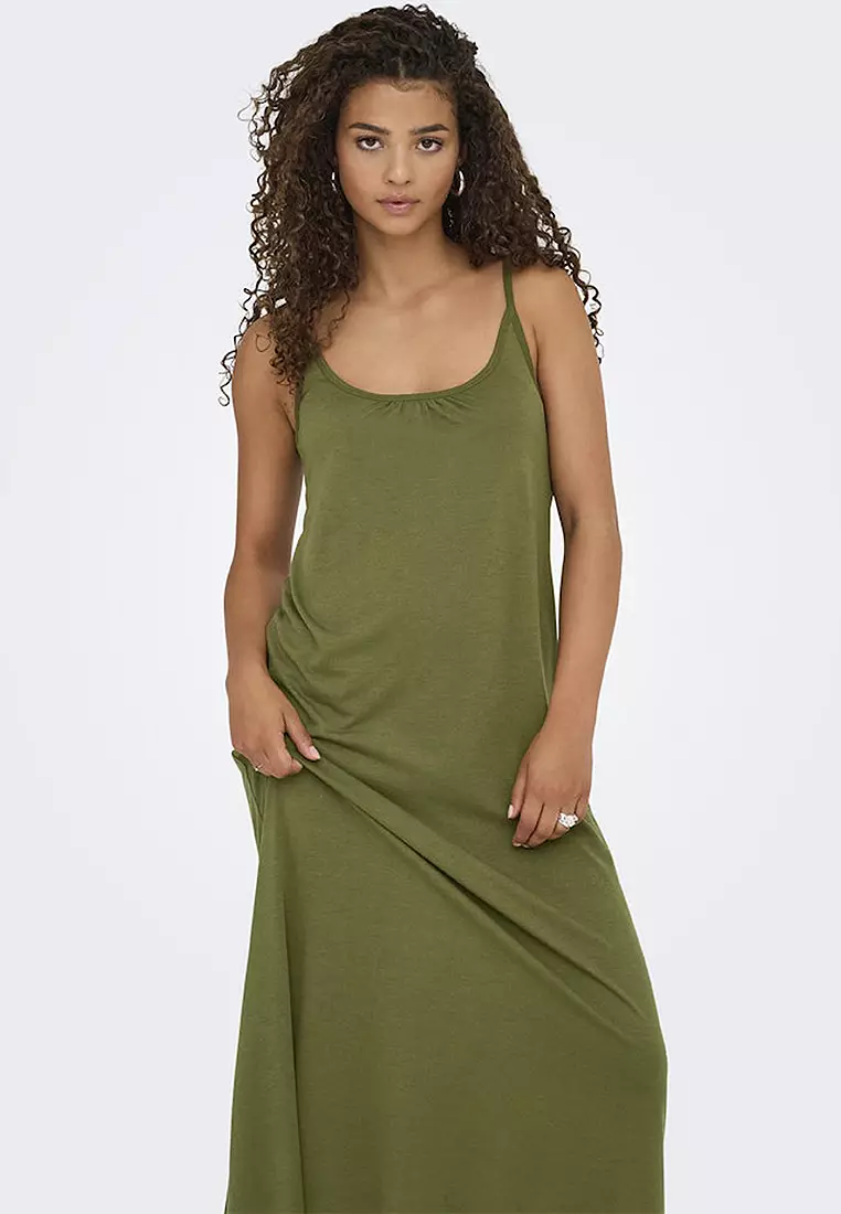 Sleeveless Back Tie Jersey Dress