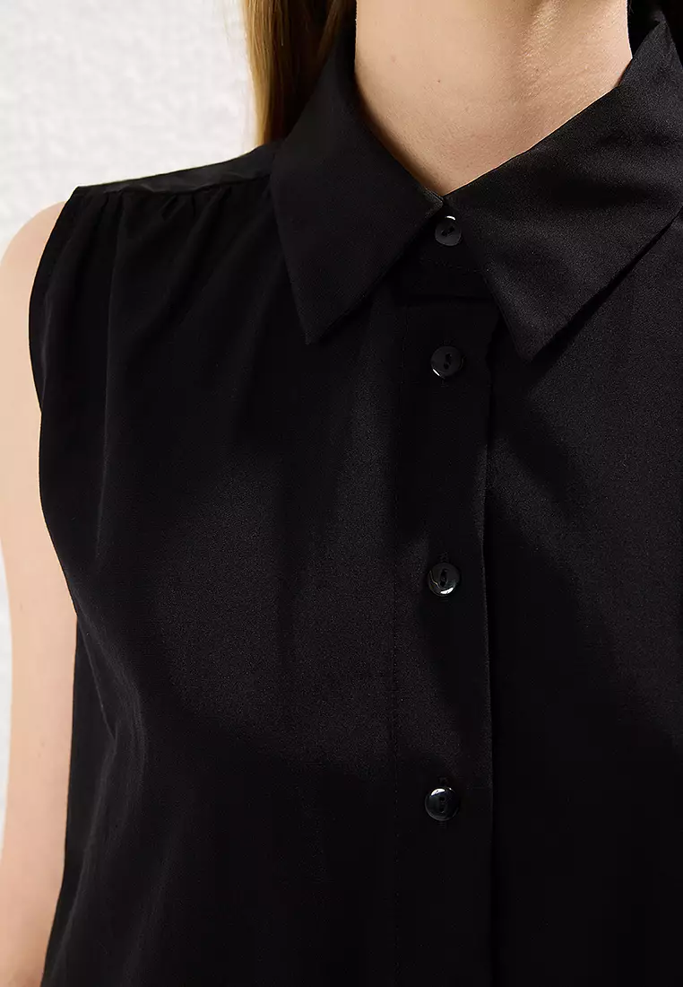 Sleeveless Shirt Dress
