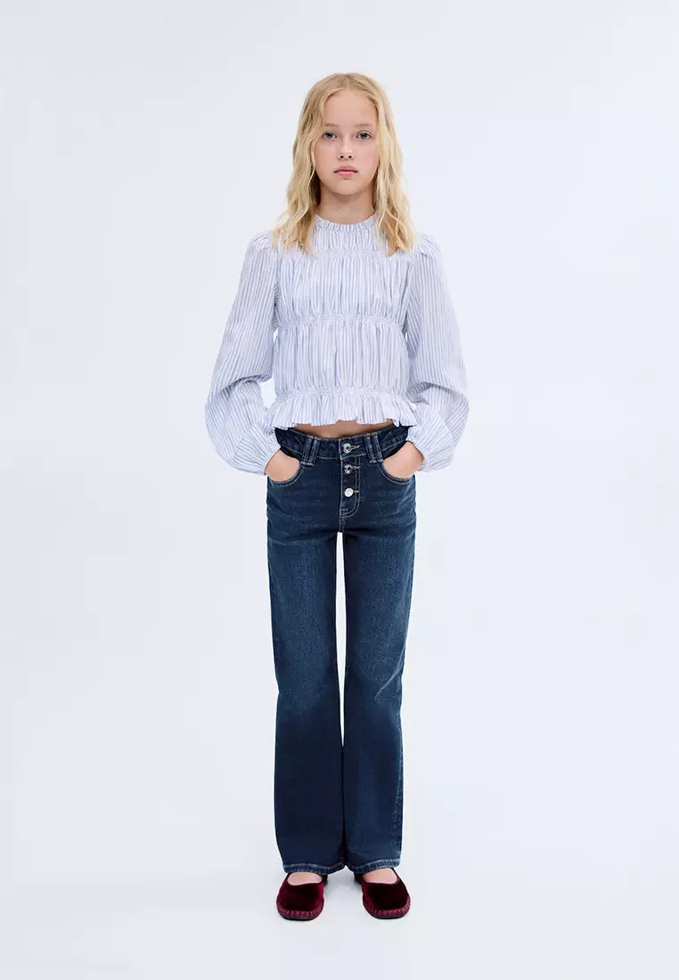 Buttons Flare Jeans
