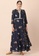 Indya navy Navy Floral Kurta with Attached Dupatta 591D2AA6E2F06EGS_5