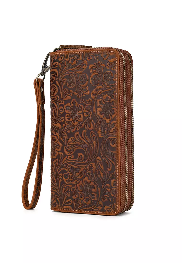 Double zipper clearance clutch wallet