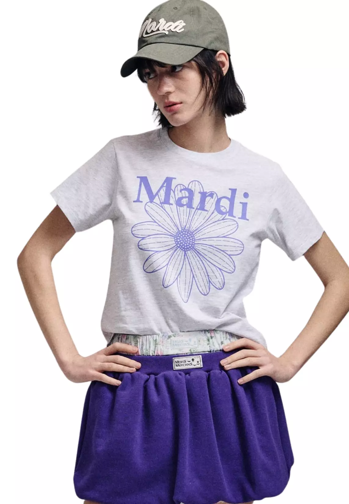 Slim Tshirt Flowermardi - Heather Purple