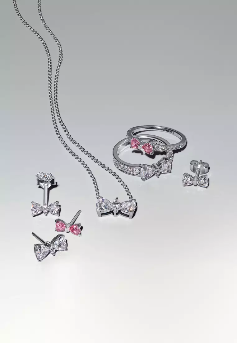 Sparkling Bow Necklace Pandora Necklaces And Earrings Bow Necklace