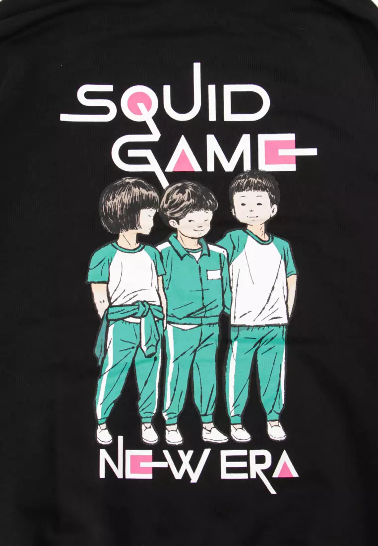 NE x Squid Game Black Graphic Oversized Hoodie