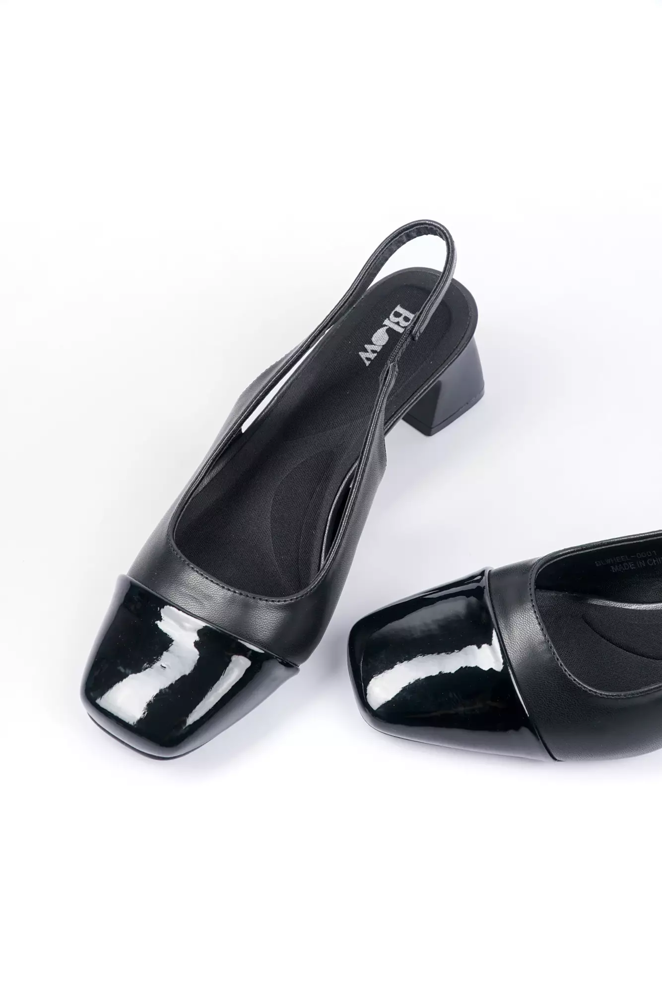 Blow Emira Classic Slingback Block Heels Square Toe Pantofel 5 cm BLWHEEL 0001