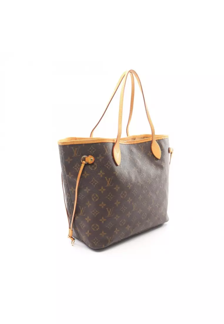 Pre-Loved Louis Vuitton Neverfull MM monogram Shoulder bag tote bag PVC leather Brown