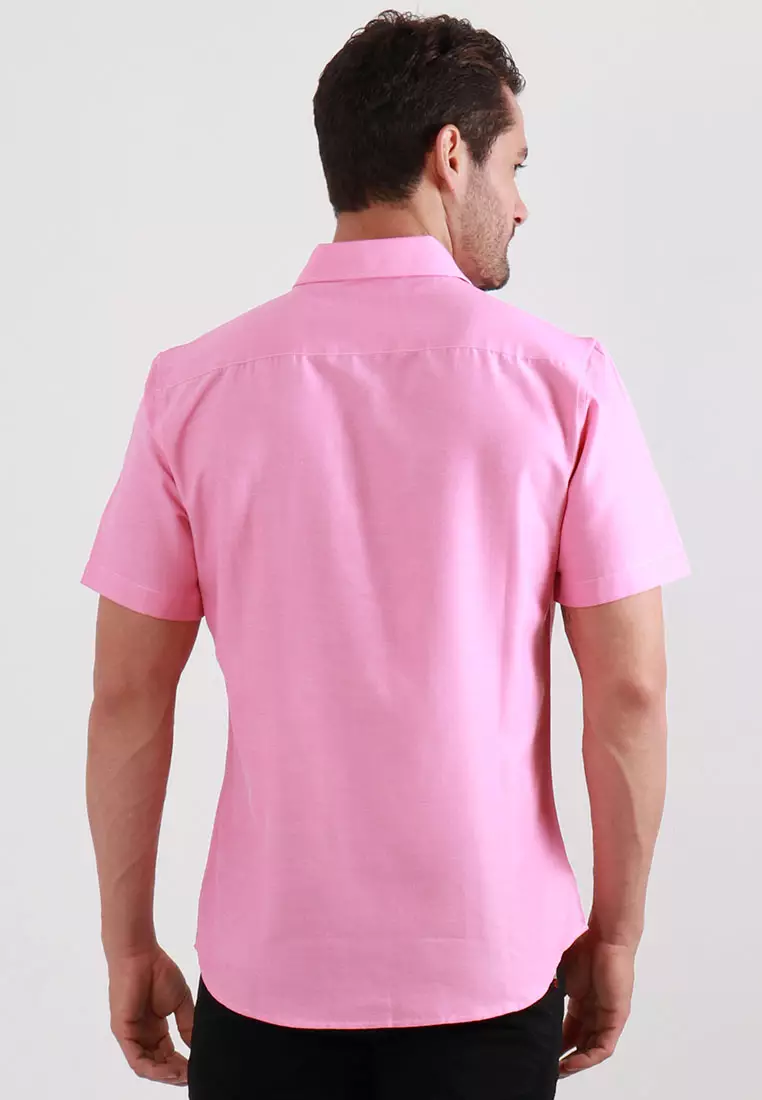 MAGINOT OXFORD PINK 1.0 Kemeja Casual Slim Fit Lengan Pendek
