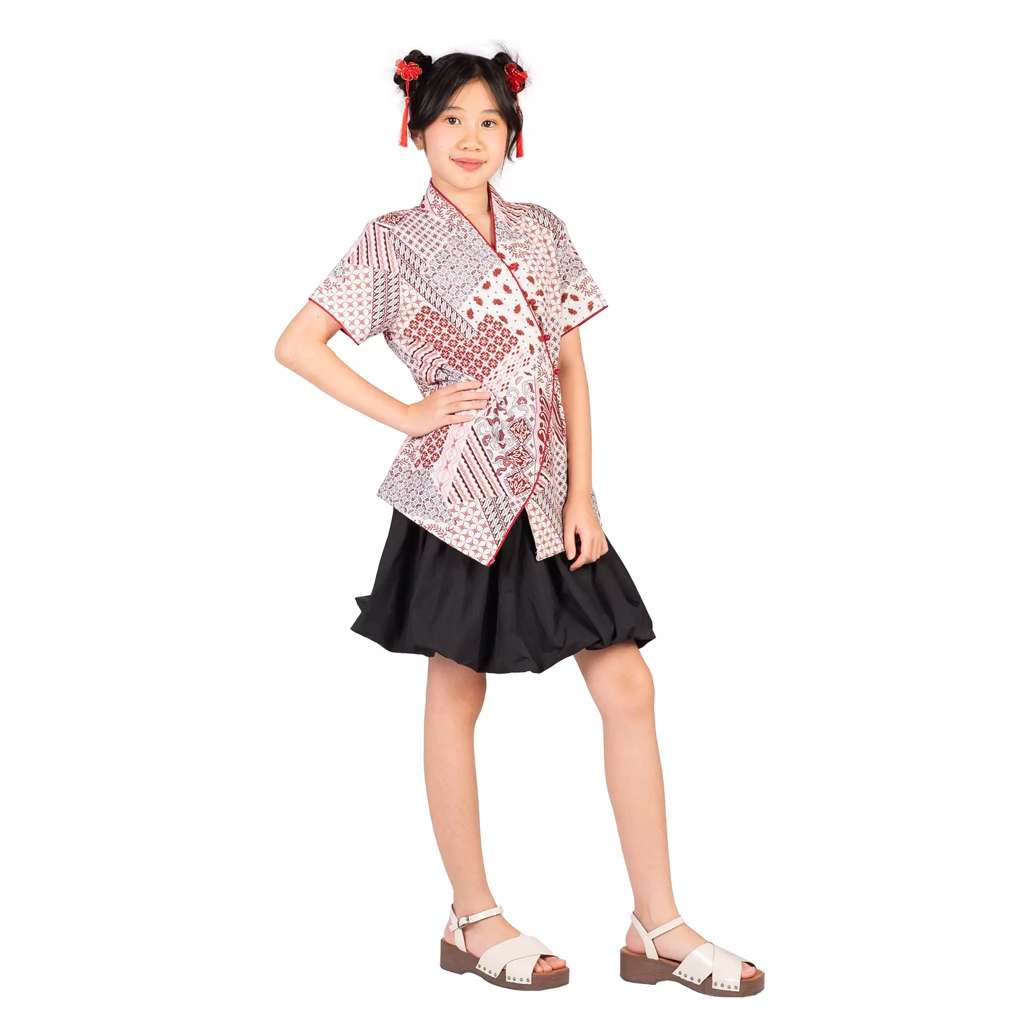 Blouse Batik Anak Perempuan - Bhatara Batik Vania - Atasan Batik Modern Lengan Pendek