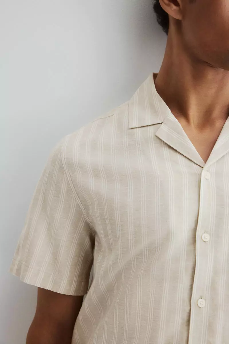 Regular Fit Linen-blend resort shirt