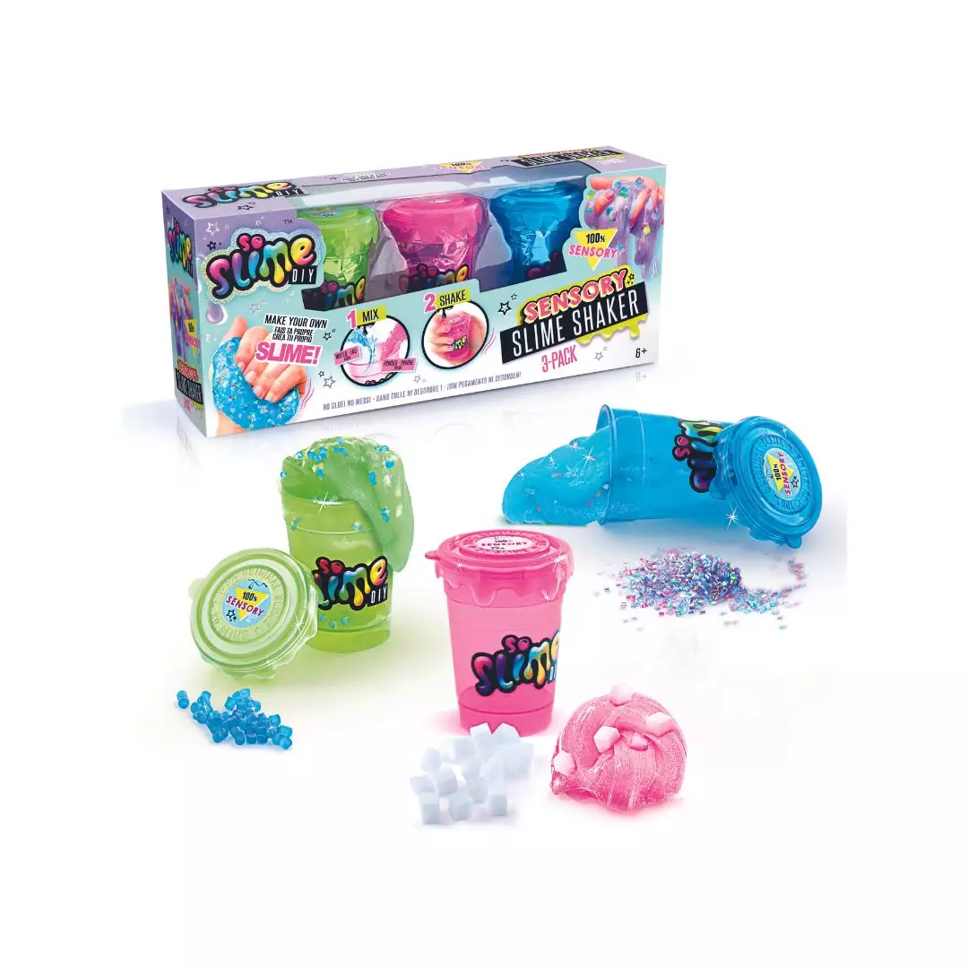 So Slime DIY Original - Shaker 3 pack-  Green Pink Blue - Mainan slime anak