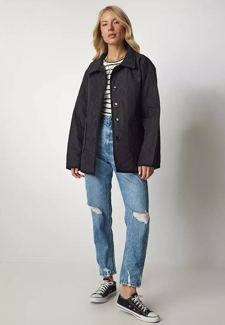 Shirt Collar Quilted Jacket
