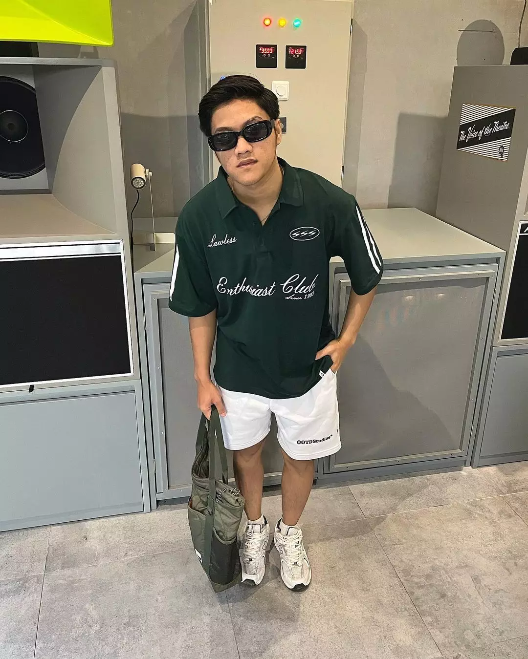 OOTDSUPPLY Oversize Polo Shirt Enthusiast Clubs Dark Army l Kaos Polo Pria dan Wanita OVZ-PS010