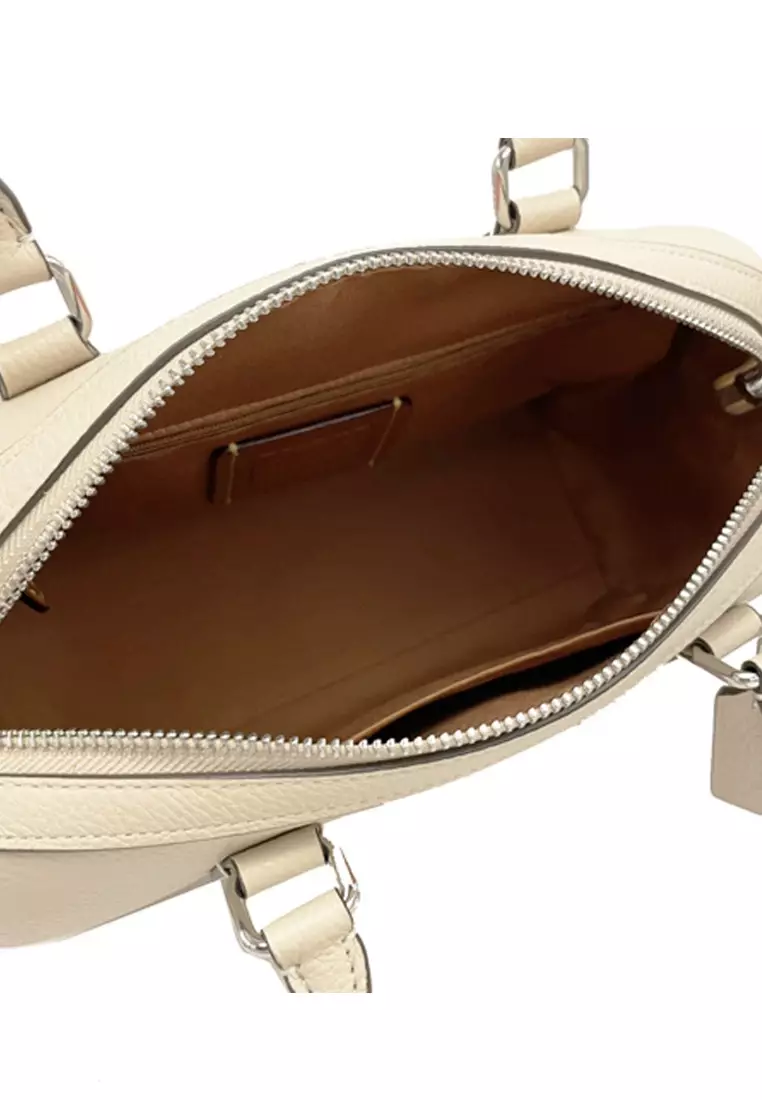 Rowan Satchel Bag With Stripe - Ivory/Multi