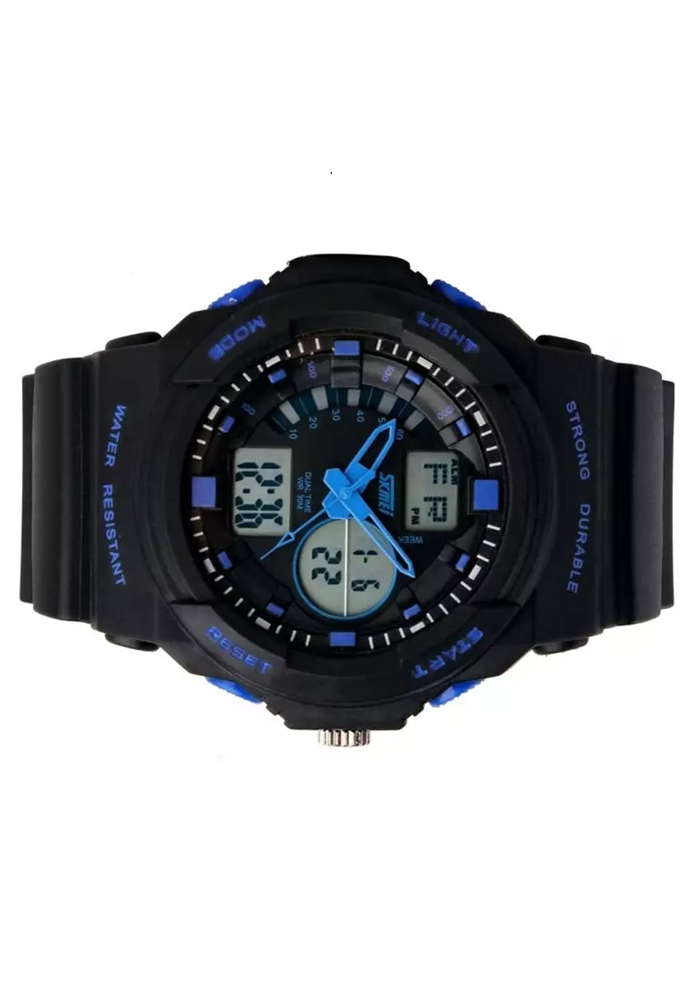 Jam Tangan Sporty Analog Digital Pria Waterproof Strap Tali Material Silicone QC43 ORIGINAL