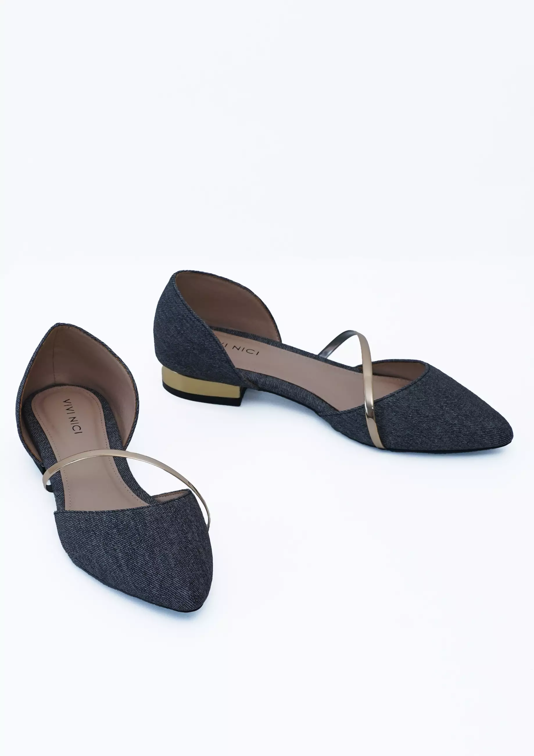 VIVI NICI - Angelique Sepatu Wanita Hak 3 cm Grey Flannel