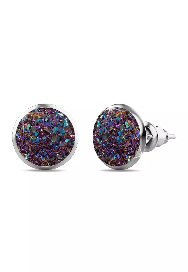 White stone gold stud earrings online