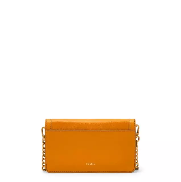 Fosssil Ainsley Wallet Crossbody Honey Gold Leather Tas Wanita - SHB3152-701