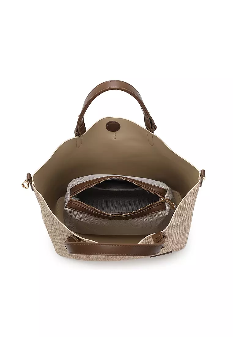 Women's Top Handle Bag / Sling Bag / Crossbody Bag / Shoulder Bag - Khaki / Coffee