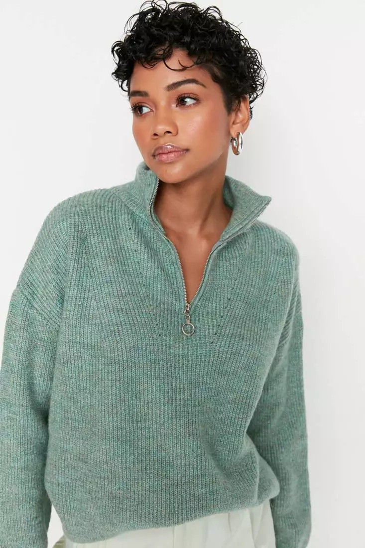 Zip-up Knitwear Sweater