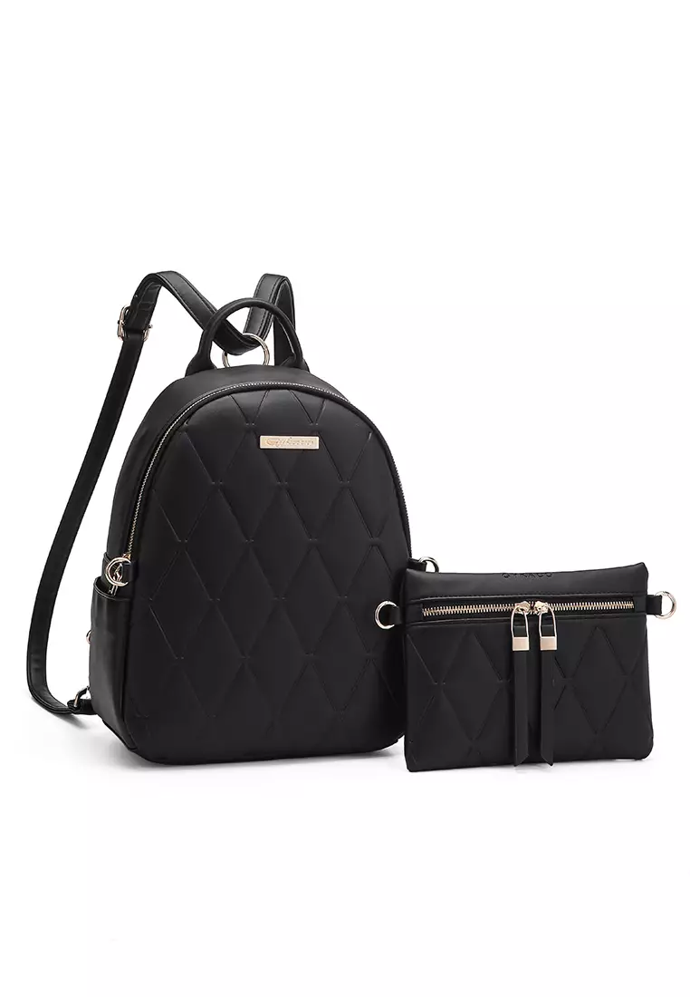 GYKACO KIMA Black - Tas Ransel Wanita - Fashion Backpack (IMPORT)