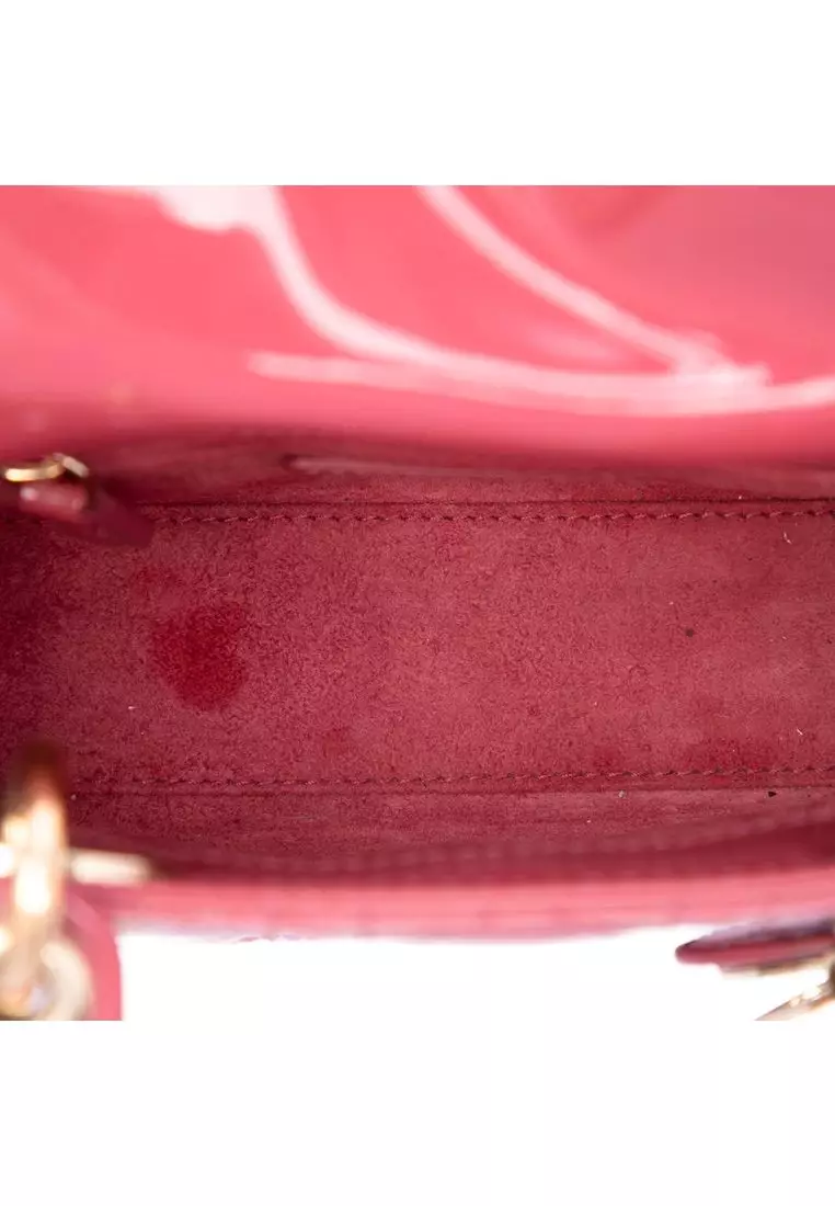 Pre-Loved Dior Mini Patent Cannage Lady Dior