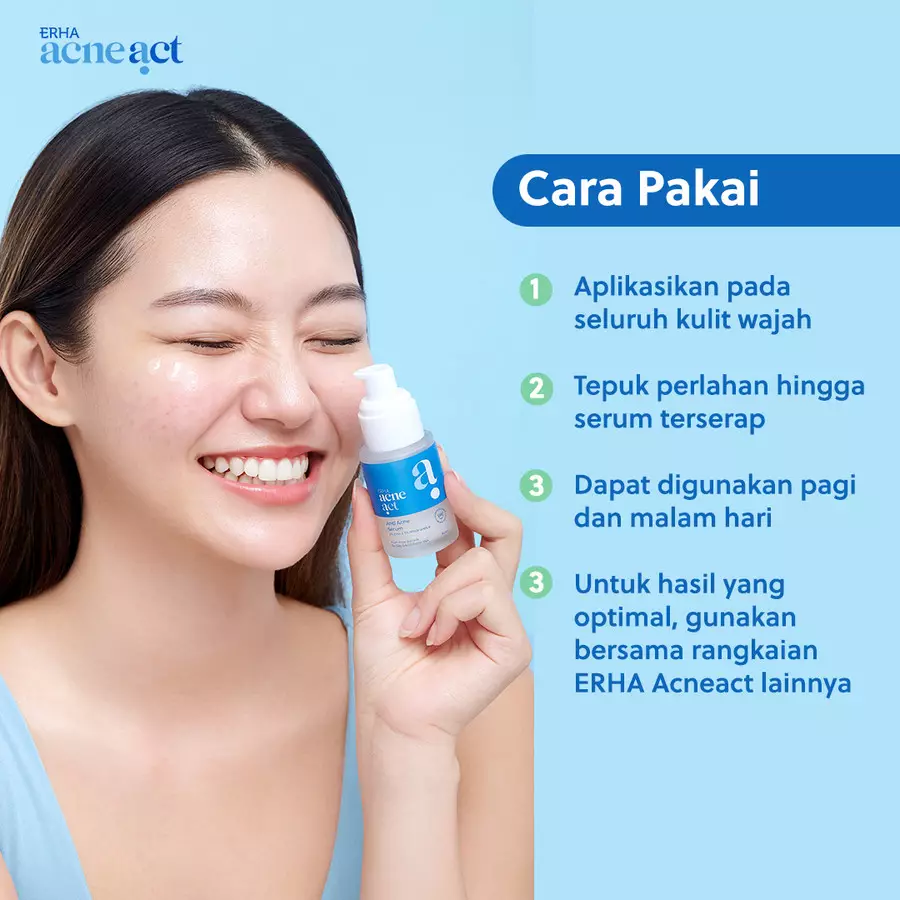 ERHA Acneact Anti Acne Serum 30ml - Serum Kulit Minyak dan Jerawat | Salicylic Acid | Niacinamide