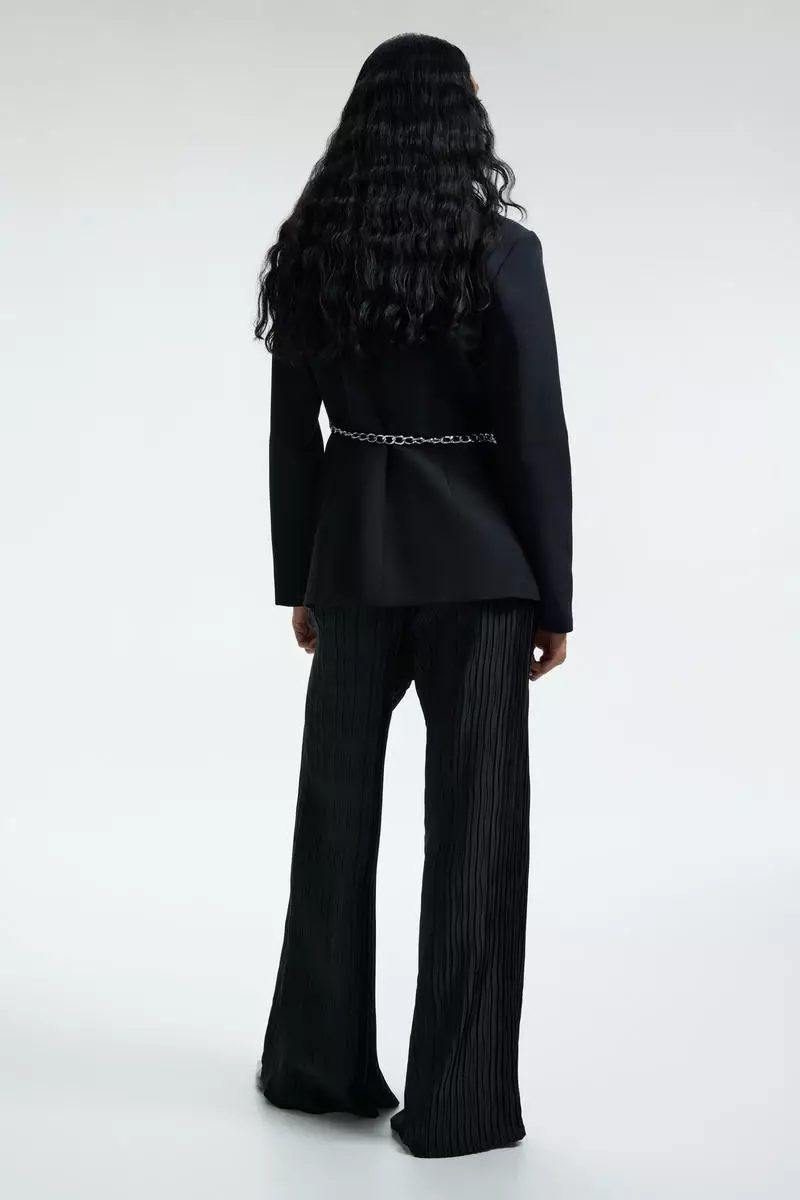 Crinkled pull-on trousers