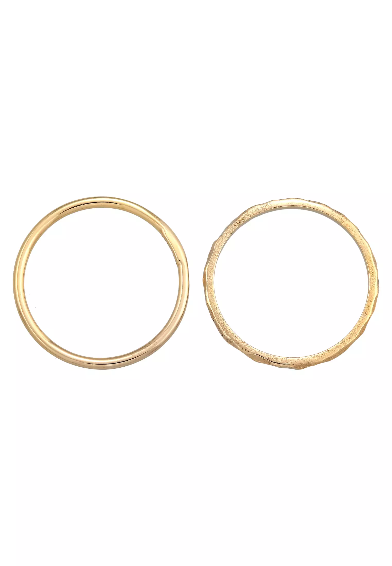 Ring Band Set Of 2 Stack Gold Plated
