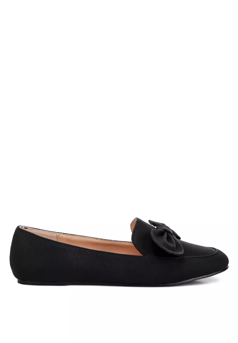 Discount on London Rag  shoes - SKU: Black Bow-Embellished Loafers