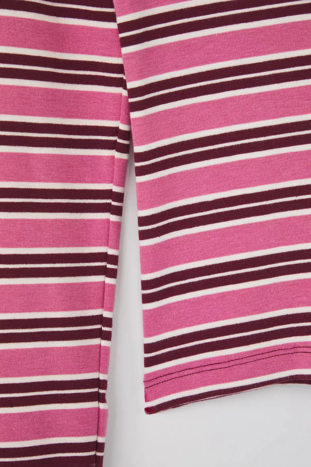 Teen Pink Striped Polo Neck Fitted/Body-Smoothing Knitted Blouse Twoaw26Bz00034