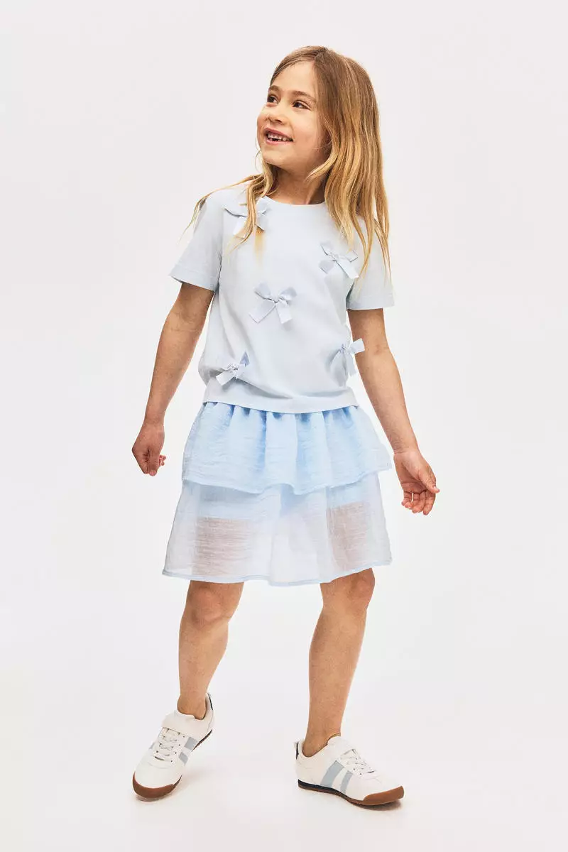 Tiered cotton skort