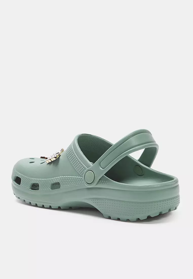 Mint Buckle Accessory Detailed Light Sole Women's Eva Closed Front Sandals Slippers Takss25Sd00033