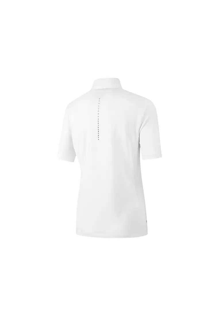 Skechers polo 2024 shirt womens white