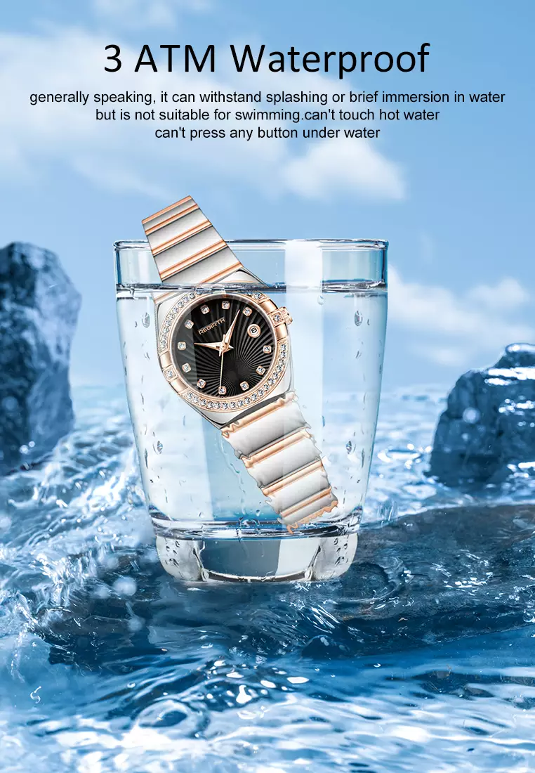 Jam Tangan Wanita Original Gaya Korea Anti Air Anggun Bercahaya Jam Tangan Cewek roseblack