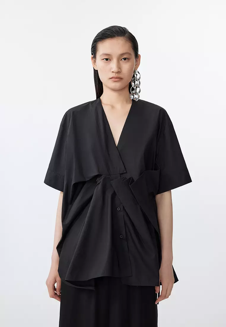 100% Cotton 3D Pattern Oversized Short-Sleeve Shirt