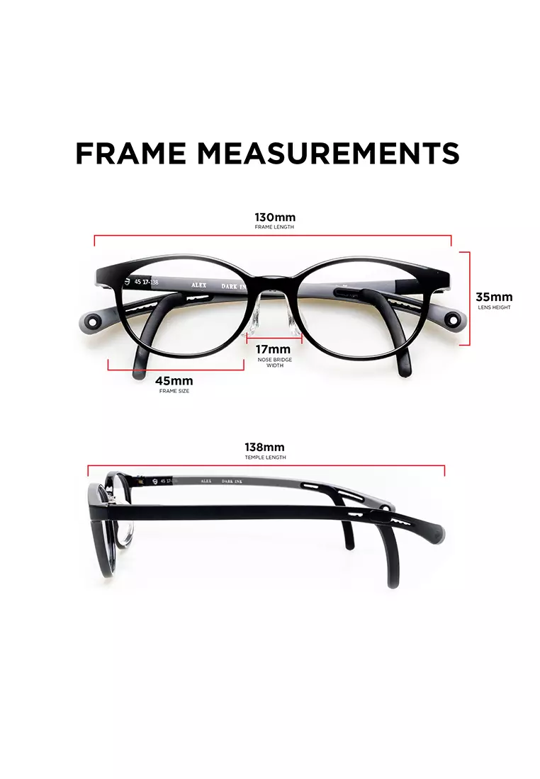 Alex Kids (Flexible TR Eyeglasses) Anti-Radiation Computer Eyeglasses - Matte Ink