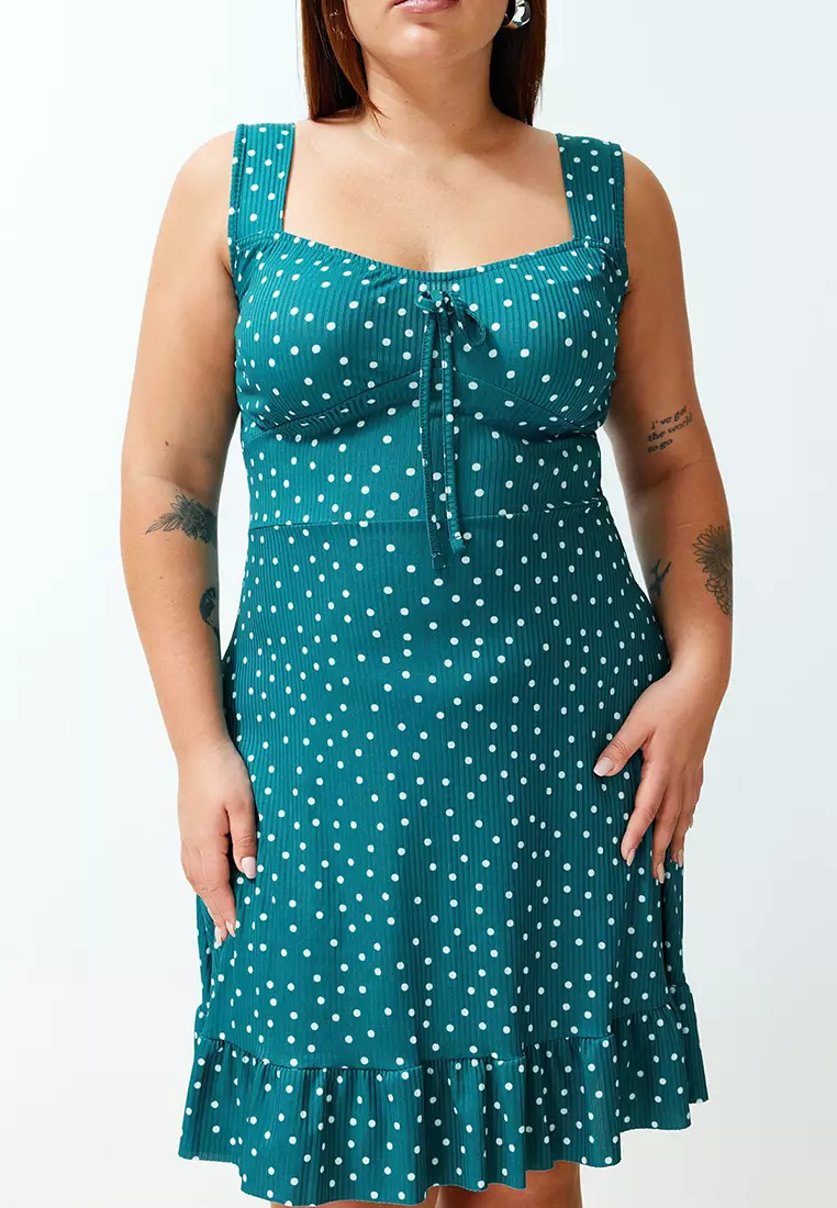 Plus Size Polka Dots Dress