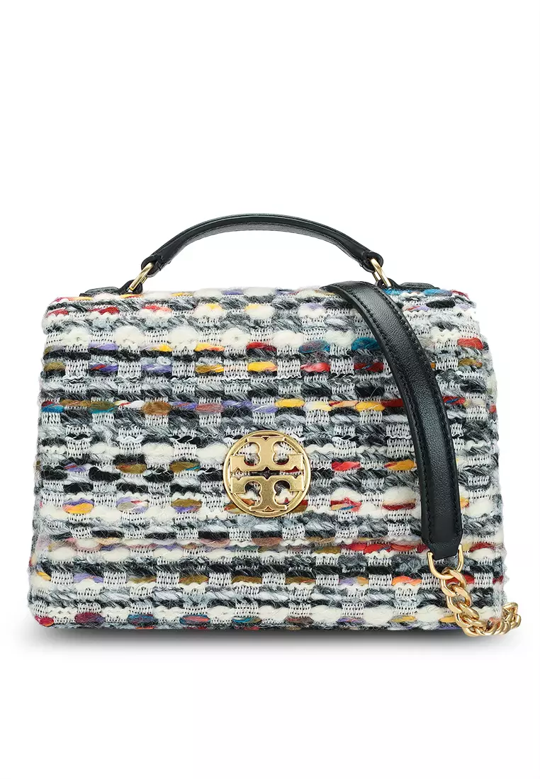 TORY BURCH Willa Tweed Mini Top Handle Bag nt ZALORA